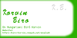 korvin biro business card